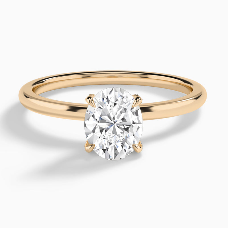 Oval Seraphine Lab Grown Diamond Engagement Ring In 14K Rose Gold - Lucenjuri
