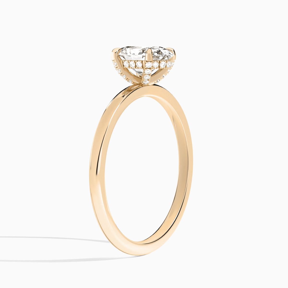 Oval Seraphine Lab Grown Diamond Engagement Ring In 14K Rose Gold, Angle View