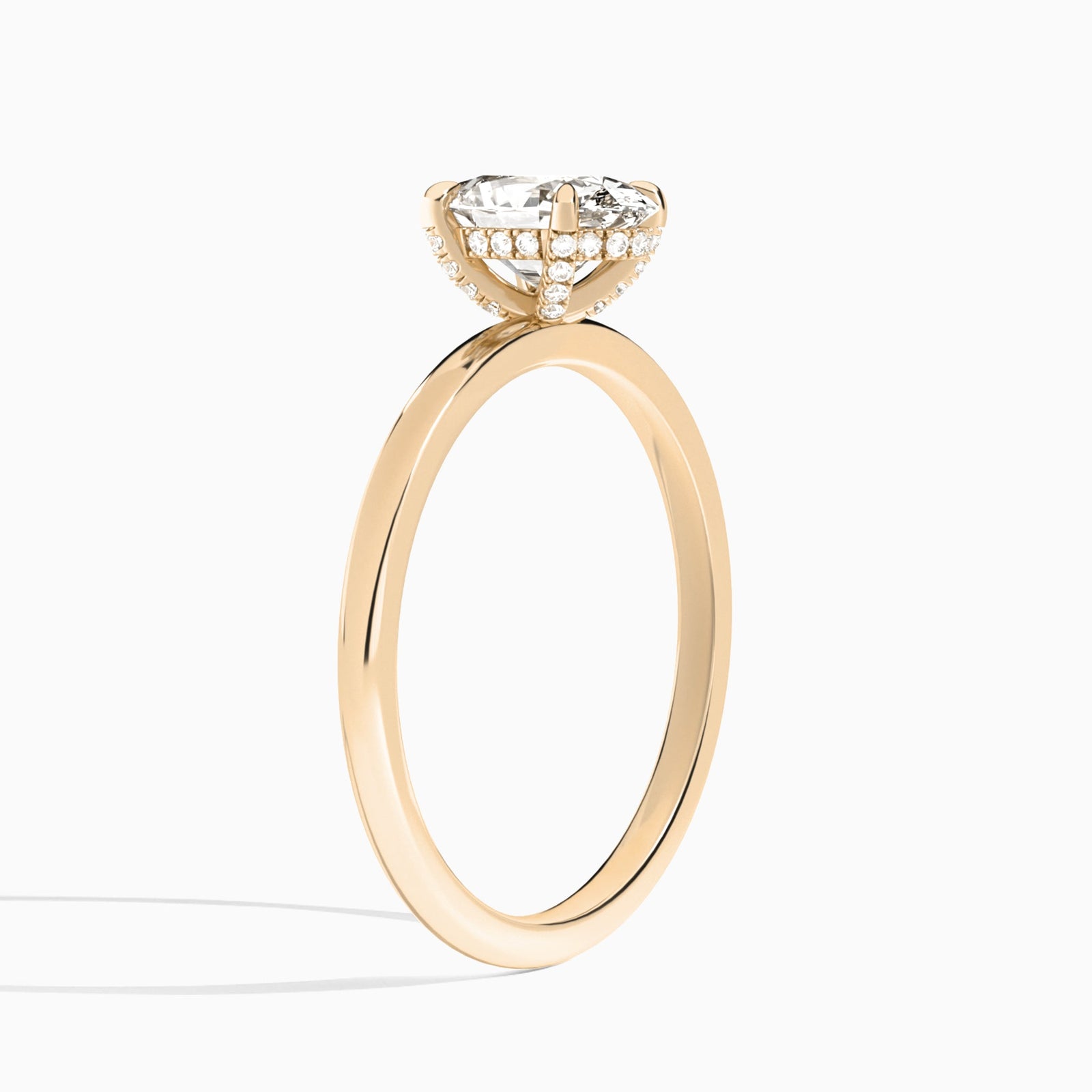 Oval Seraphine Lab Grown Diamond Engagement Ring In 14K Rose Gold, Angle View