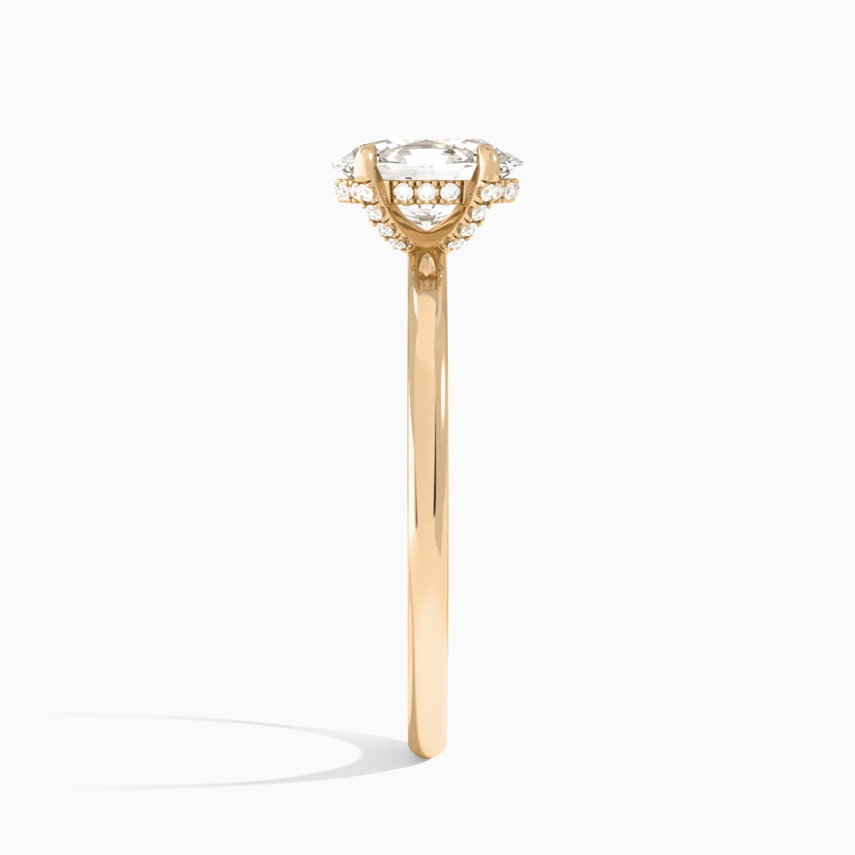 Oval Seraphine Lab Grown Diamond Engagement Ring In 14K Rose Gold, Side View