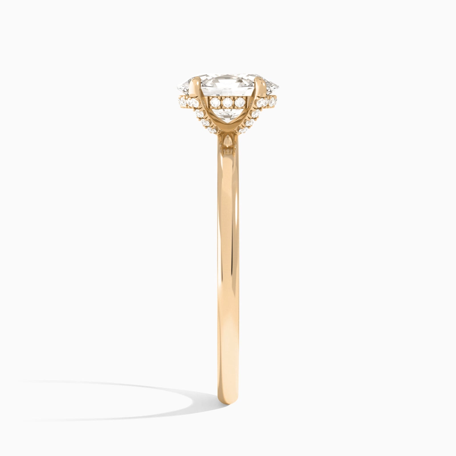 Oval Seraphine Lab Grown Diamond Engagement Ring In 14K Rose Gold, Side View