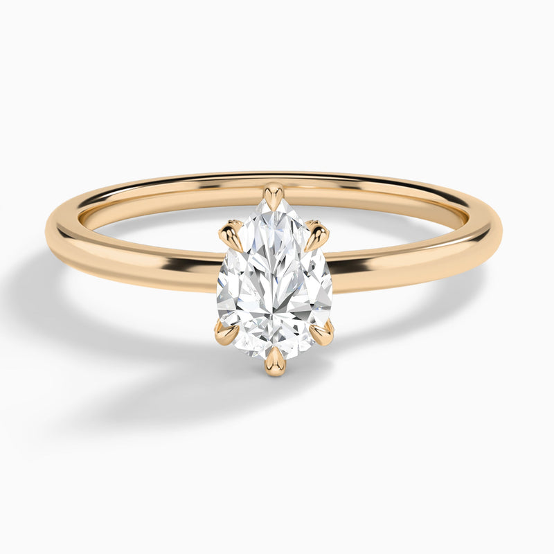 Pear Seraphine Lab Grown Diamond Engagement Ring In 14K Rose Gold - Lucenjuri