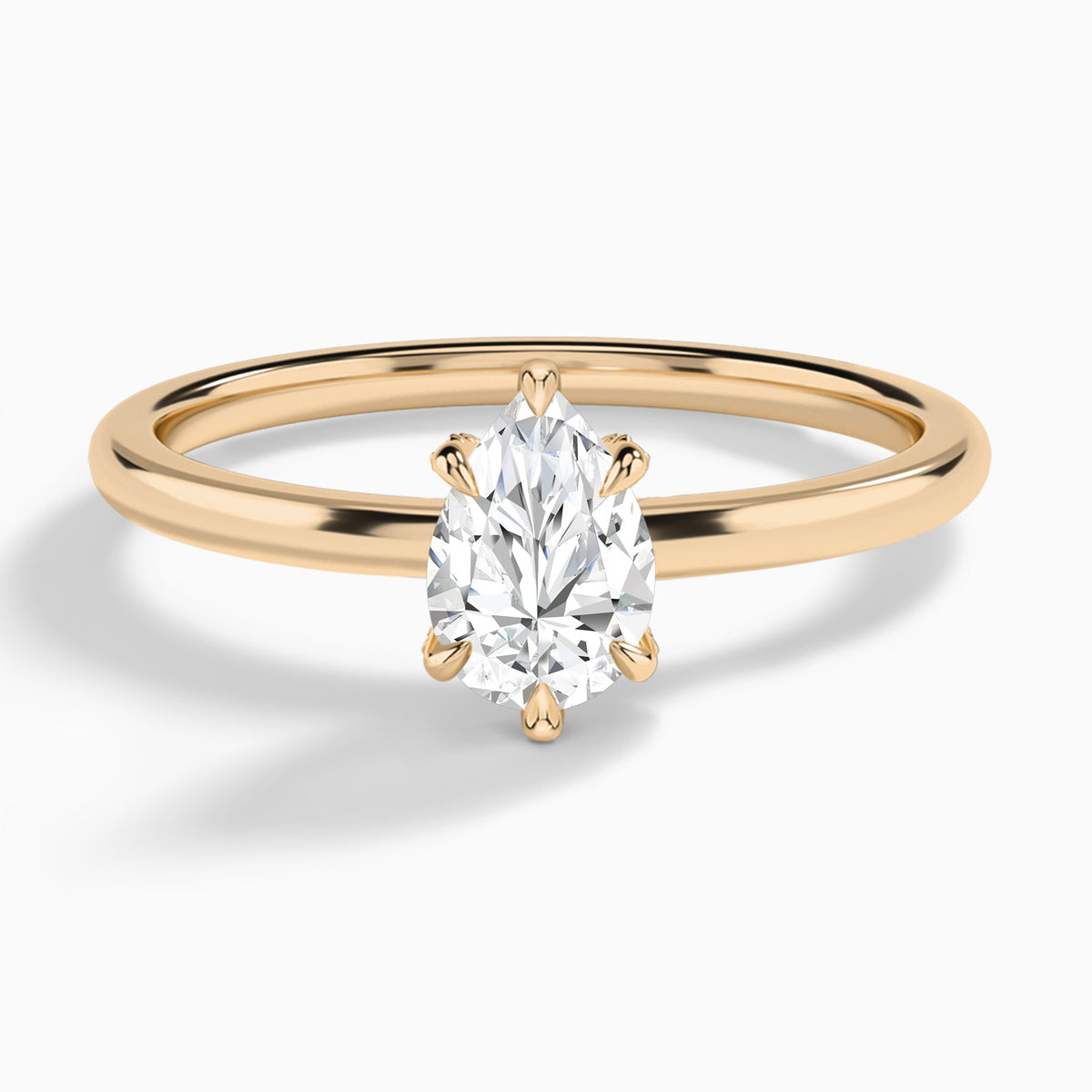 Pear Seraphine Lab Grown Diamond Engagement Ring In 14K Rose Gold - Lucenjuri