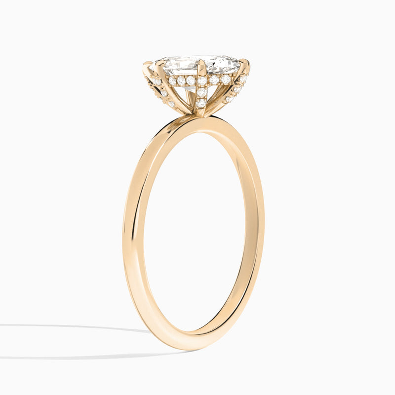Pear Seraphine Lab Grown Diamond Engagement Ring In 14K Rose Gold, Angle View
