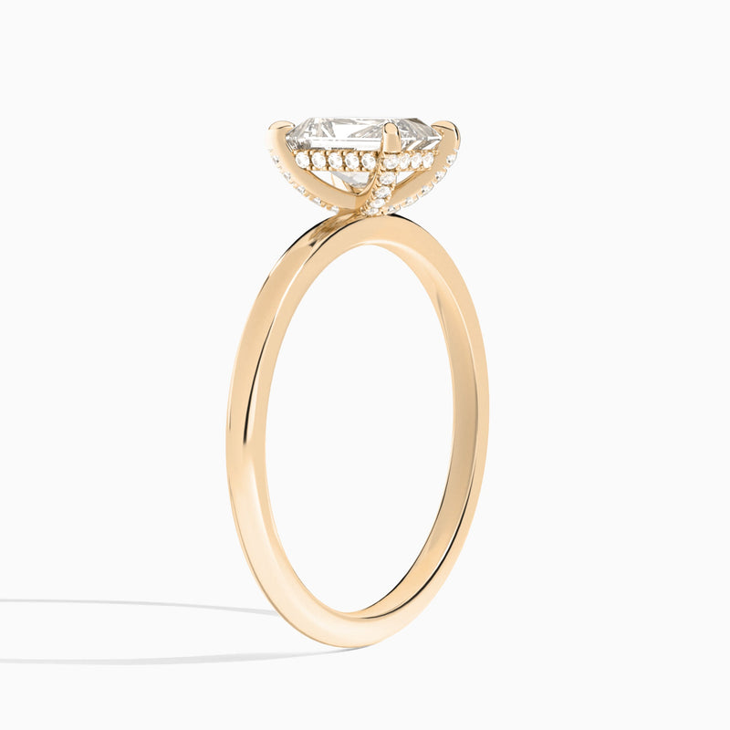 Radiant Seraphine Lab Grown Diamond Engagement Ring In 14K Rose Gold, Angle View
