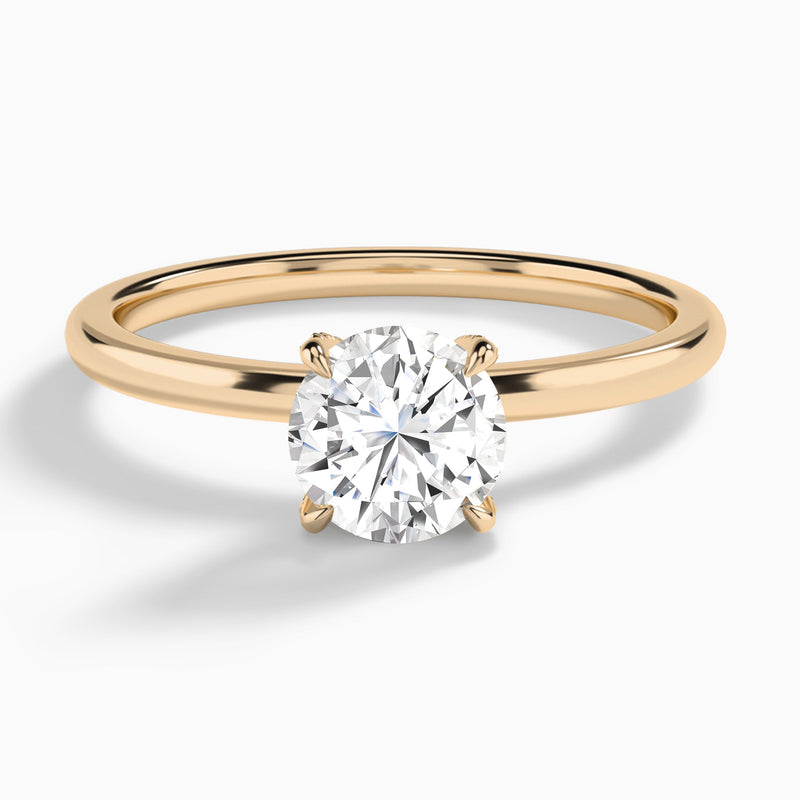 Round Seraphine Lab Grown Diamond Engagement Ring In 14K Rose Gold - Lucenjuri