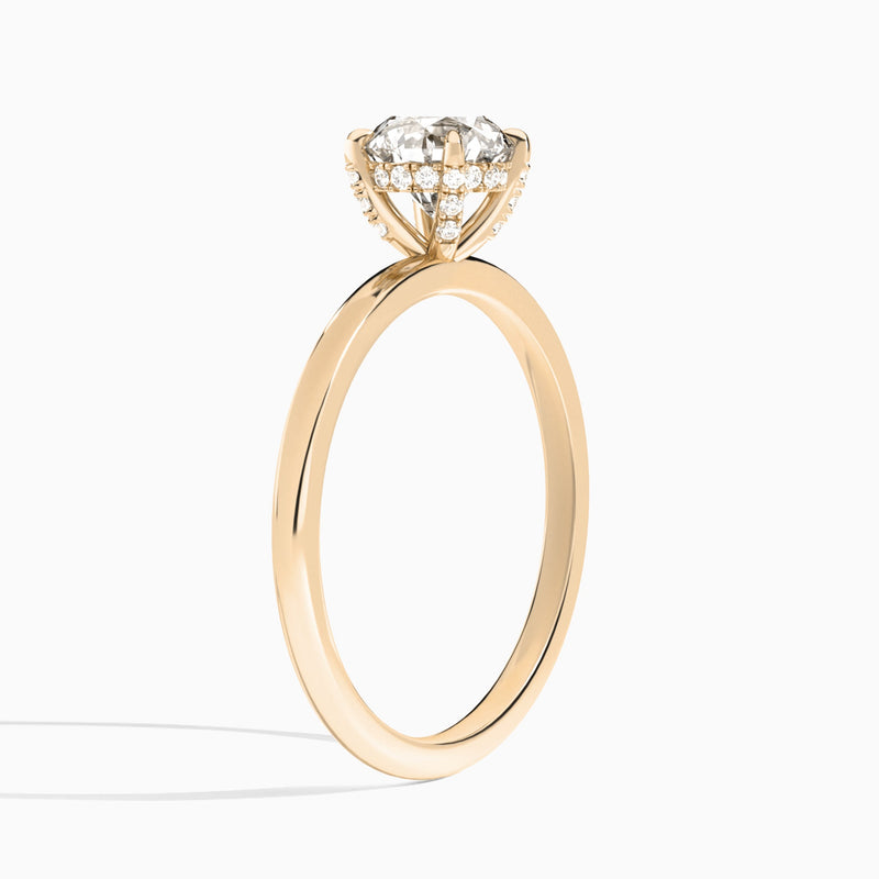 Round Seraphine Lab Grown Diamond Engagement Ring In 14K Rose Gold, Angle View