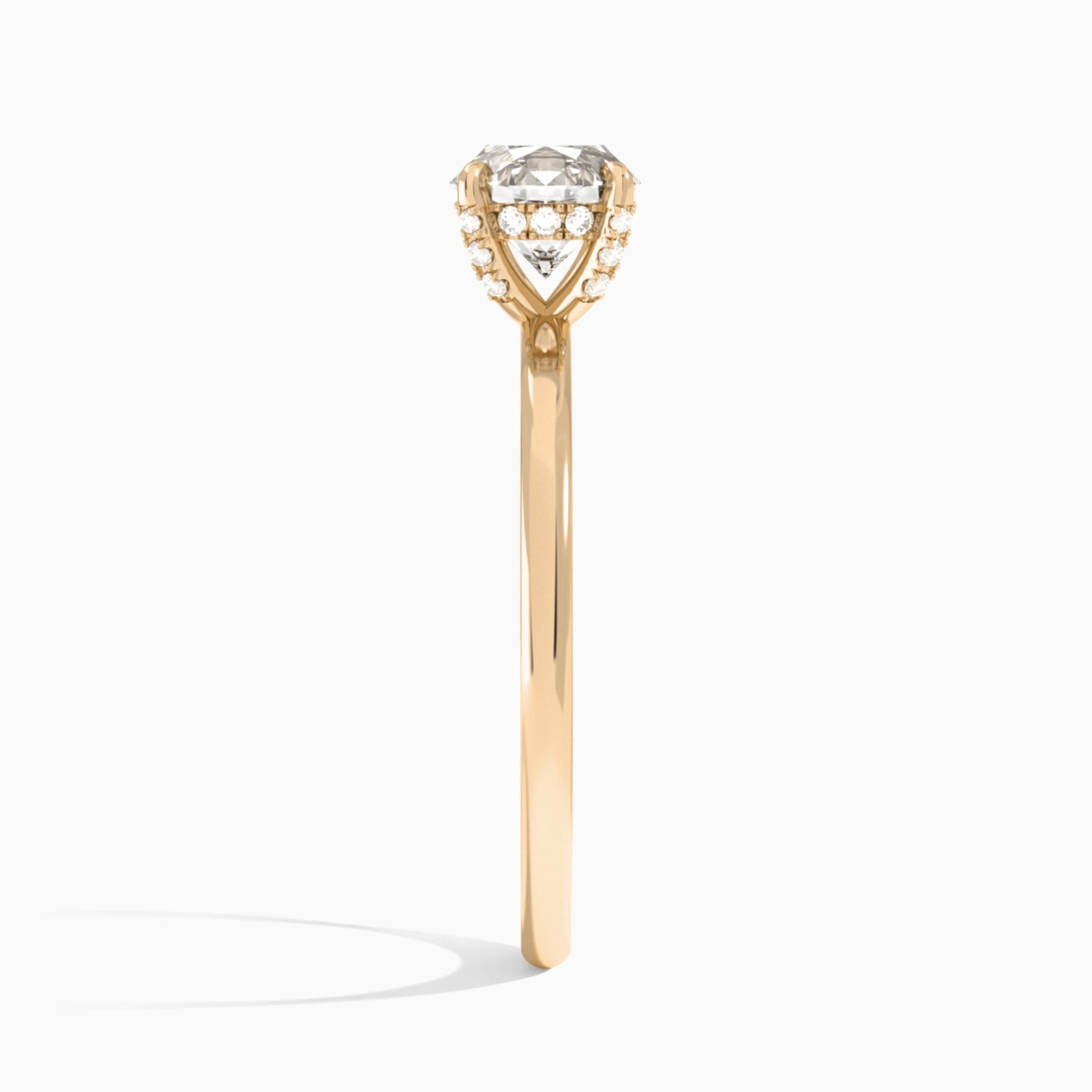 Round Seraphine Lab Grown Diamond Engagement Ring In 14K Rose Gold, Side View