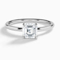 Asscher Seraphine Lab Grown Diamond Engagement Ring In 14K White Gold - Lucenjuri