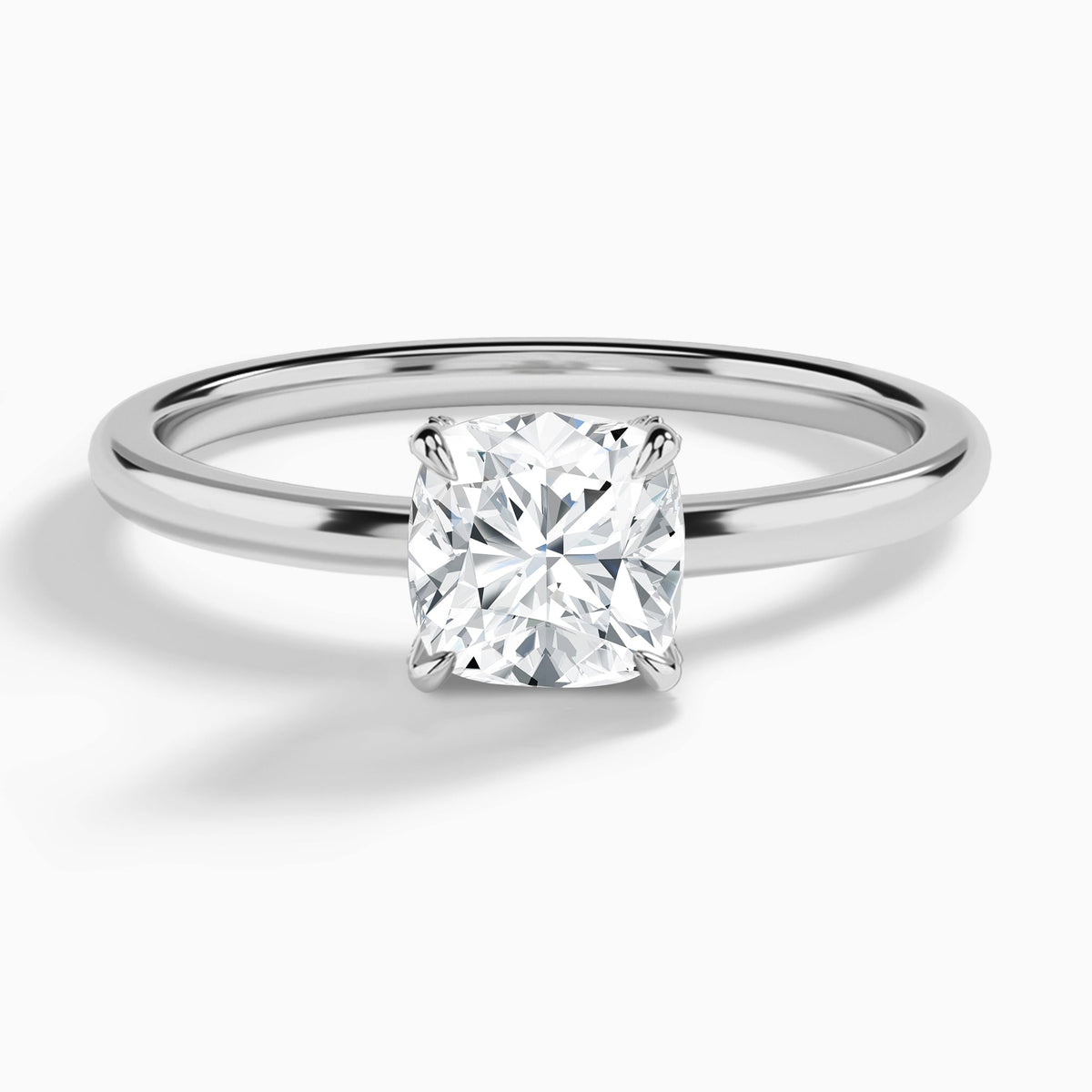 Cushion Seraphine Lab Grown Diamond Engagement Ring In 14K White Gold - Lucenjuri