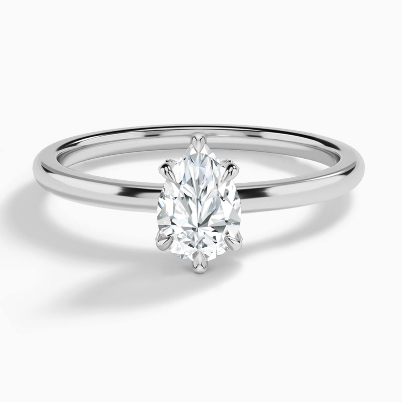 Pear Seraphine Lab Grown Diamond Engagement Ring In 14K White Gold - Lucenjuri