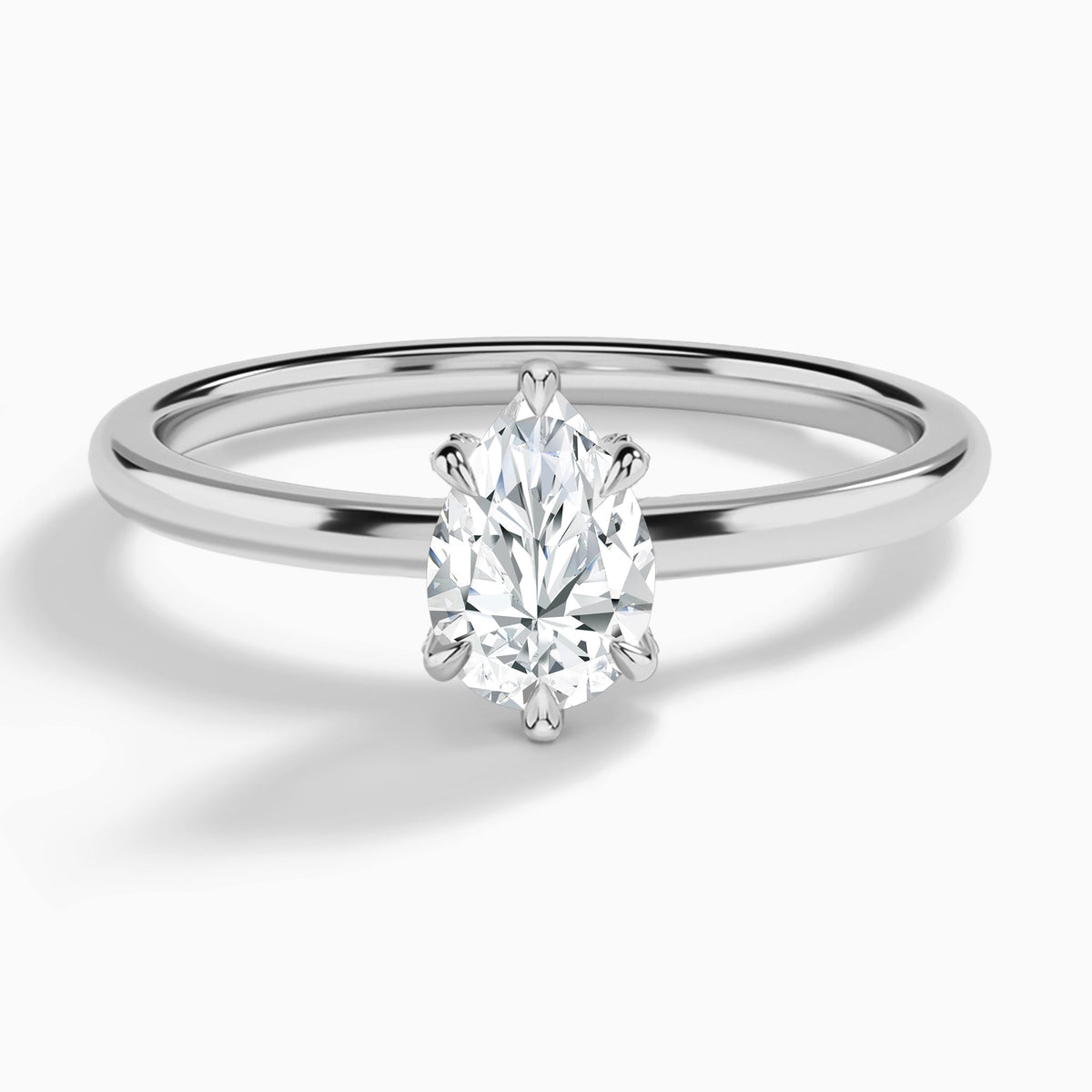 Pear Seraphine Lab Grown Diamond Engagement Ring In 18K White Gold - Lucenjuri