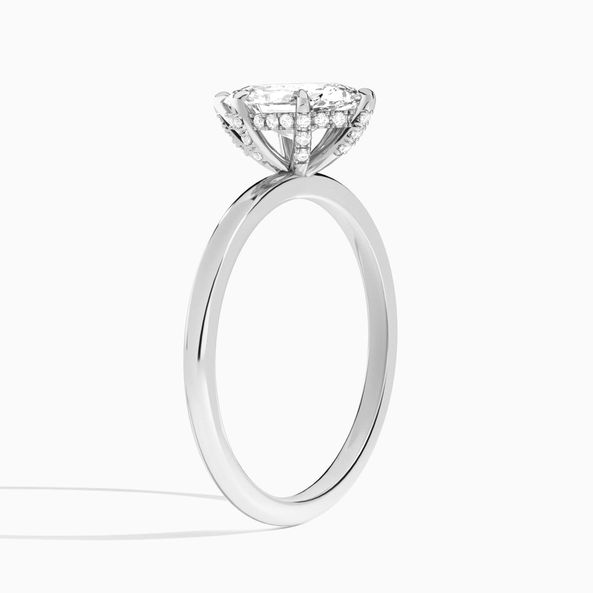 Pear Seraphine Lab Grown Diamond Engagement Ring In 18K White Gold, Angle View