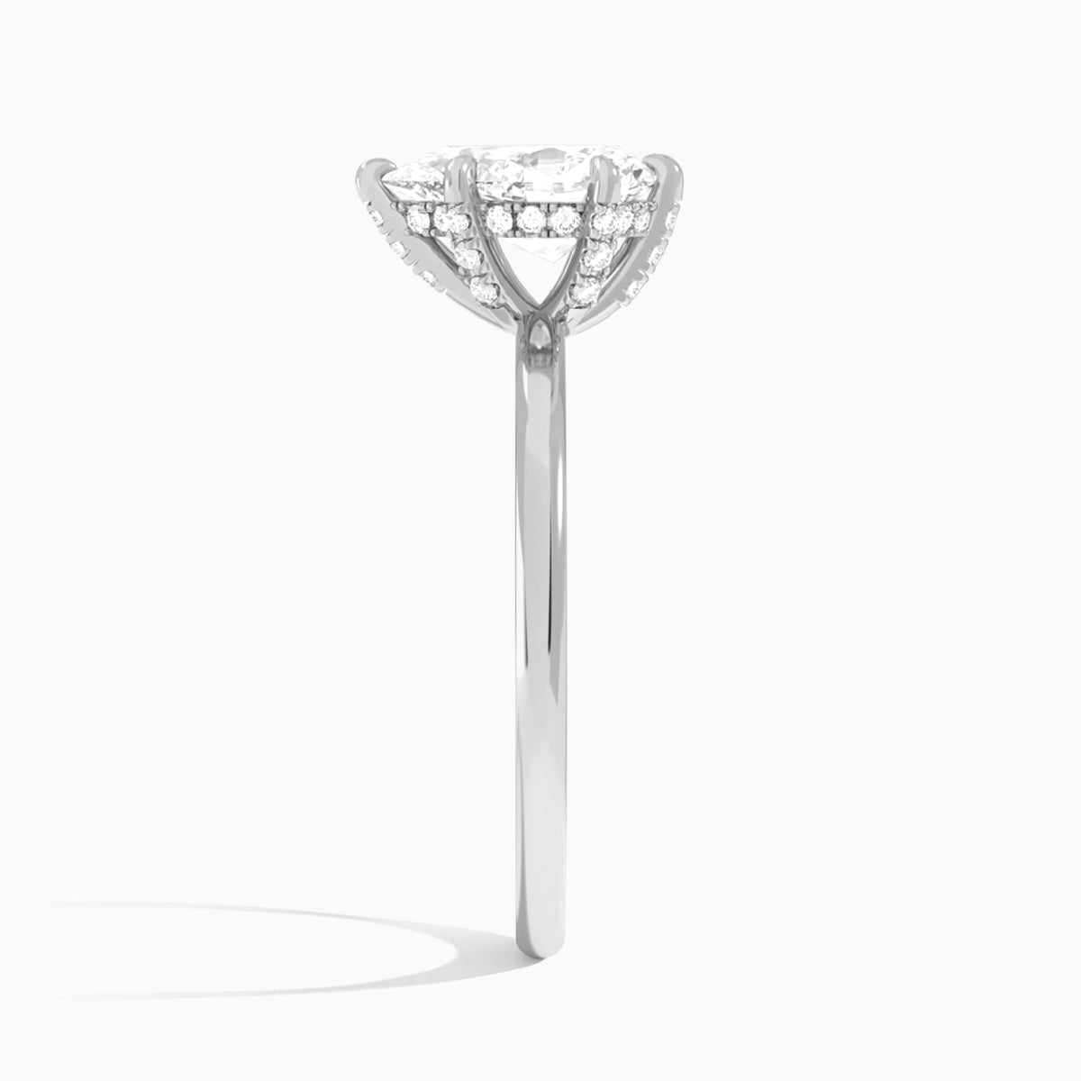 Pear Seraphine Lab Grown Diamond Engagement Ring In 18K White Gold, Side View