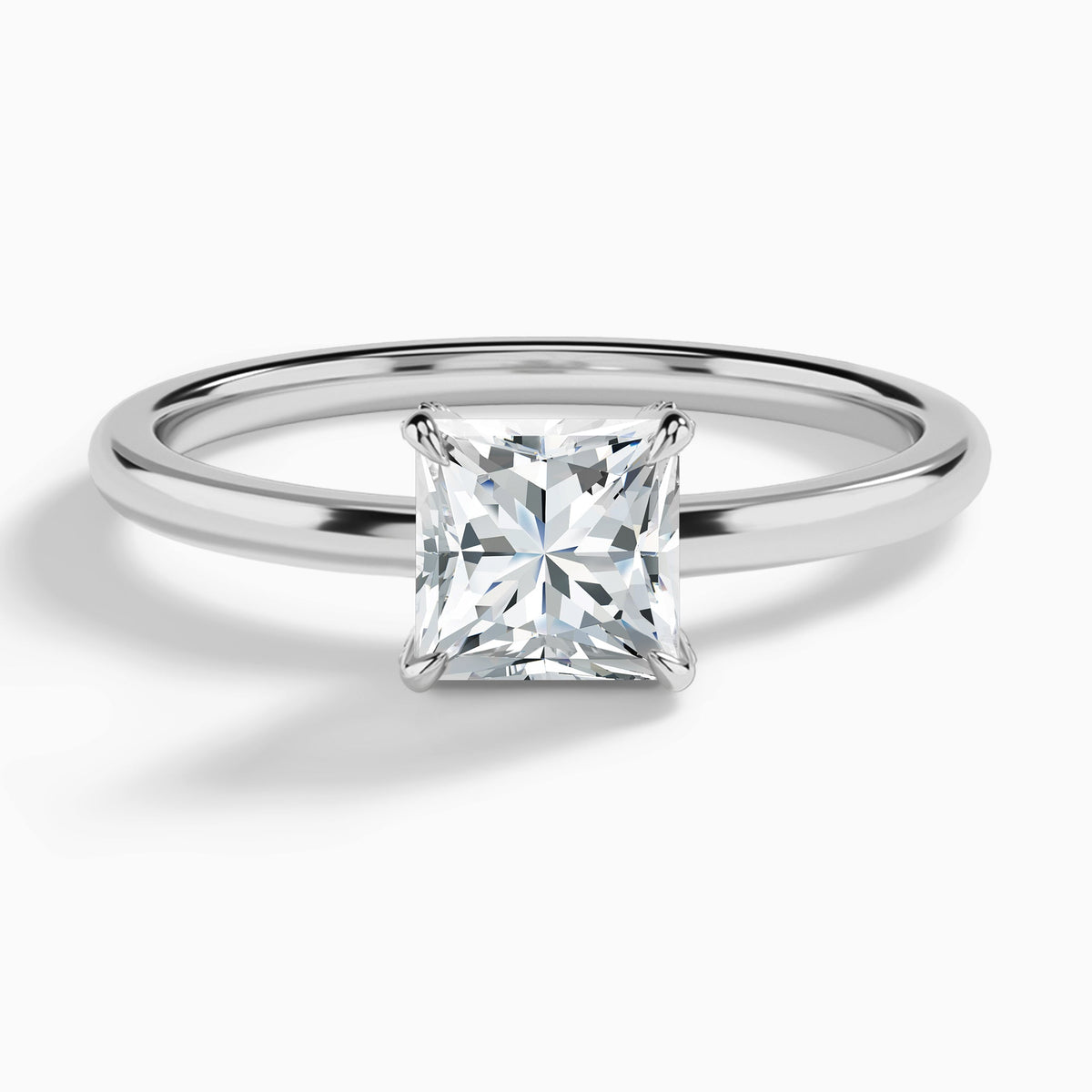 Princess Seraphine Lab Grown Diamond Engagement Ring In 18K White Gold - Lucenjuri