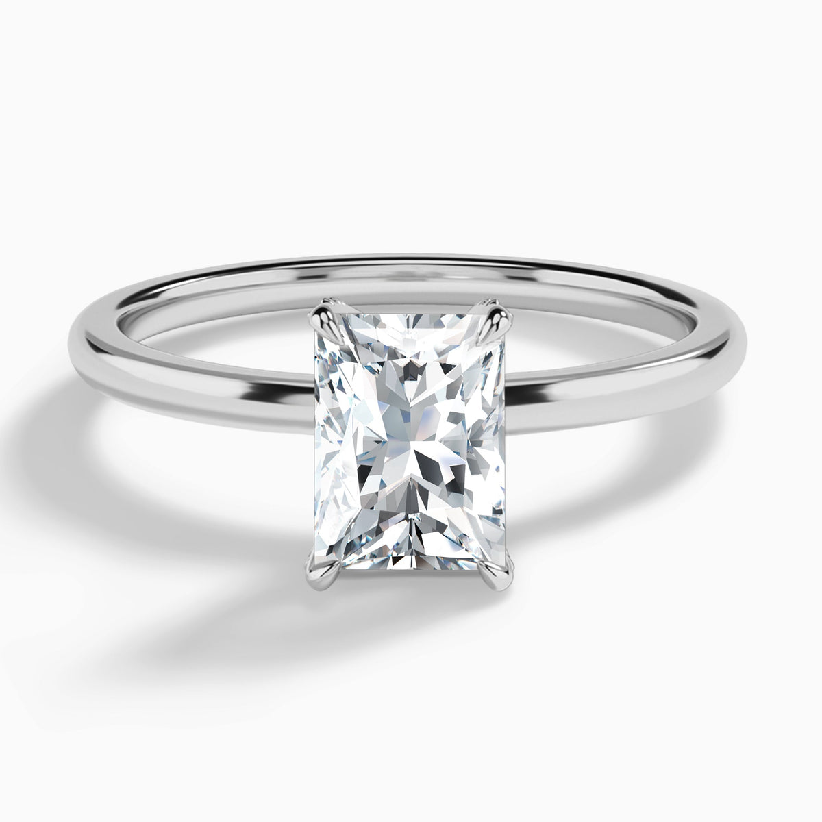 Radiant Seraphine Lab Grown Diamond Engagement Ring In 18K White Gold - Lucenjuri