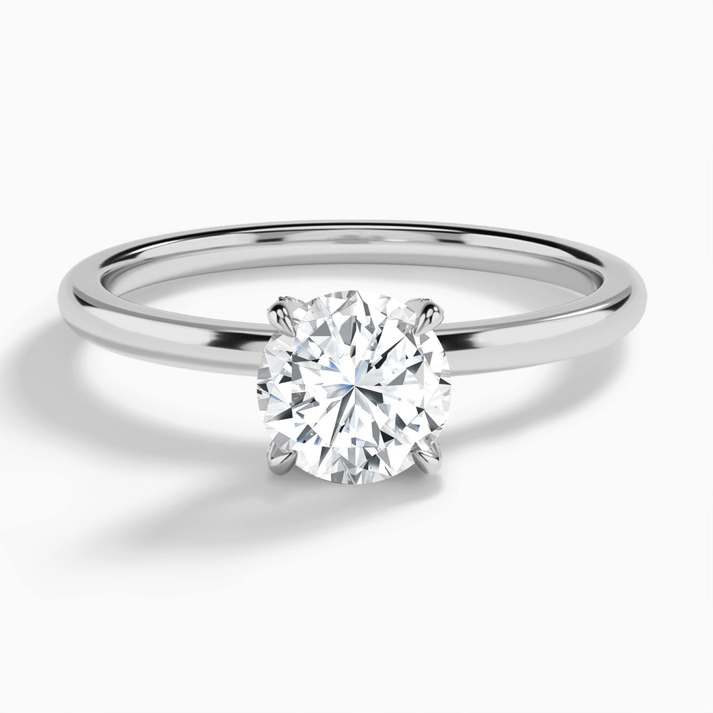 Round Seraphine Lab Grown Diamond Engagement Ring In 14K White Gold - Lucenjuri