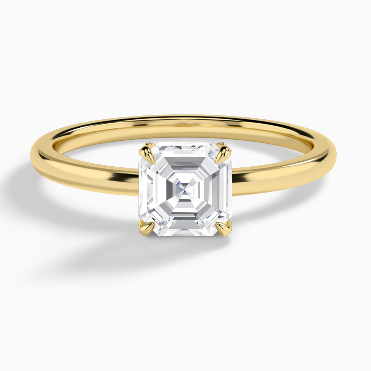 Asscher Seraphine Lab Grown Diamond Engagement Ring In 18K Yellow Gold - Lucenjuri