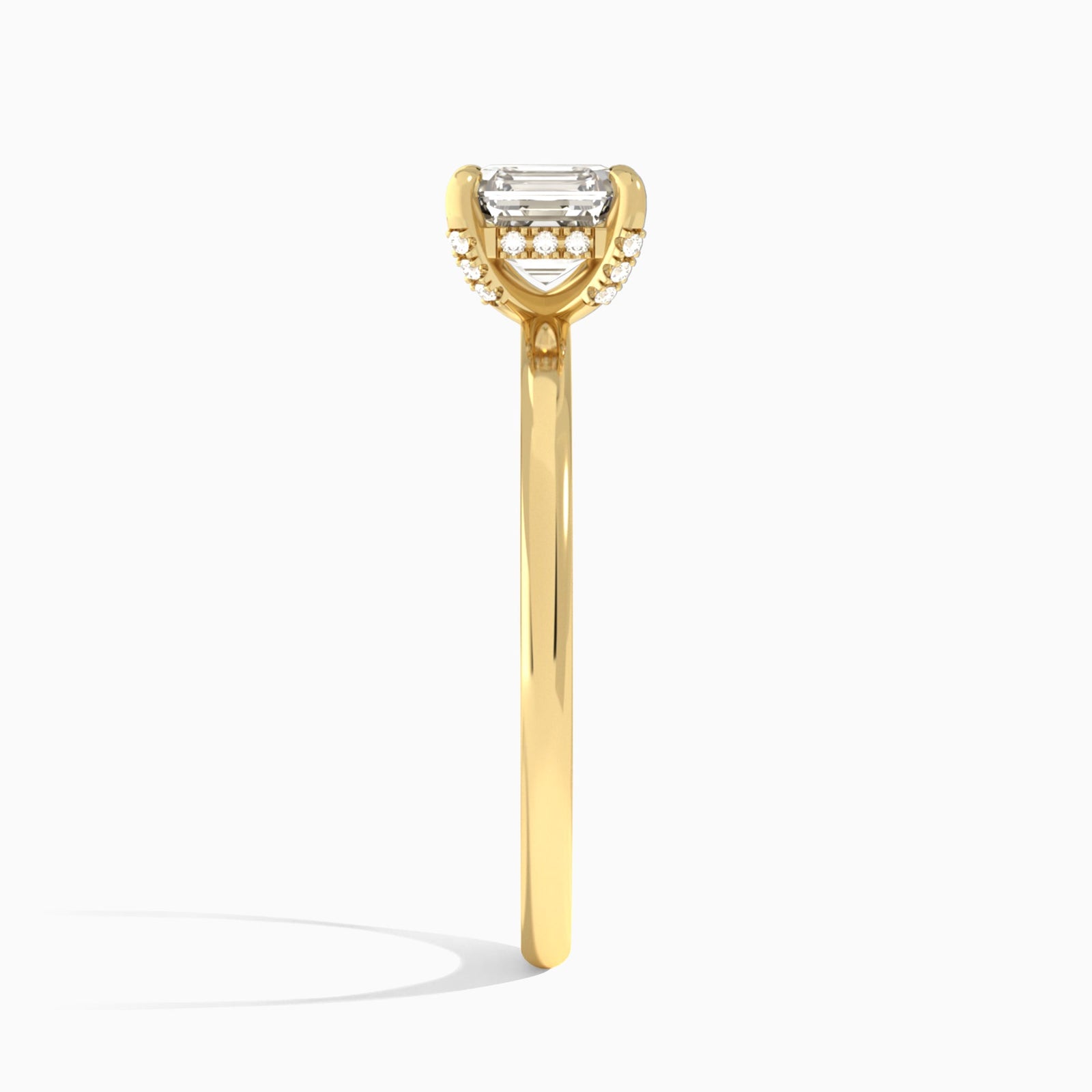 Asscher Seraphine Lab Grown Diamond Engagement Ring In 14K Yellow Gold, Side View
