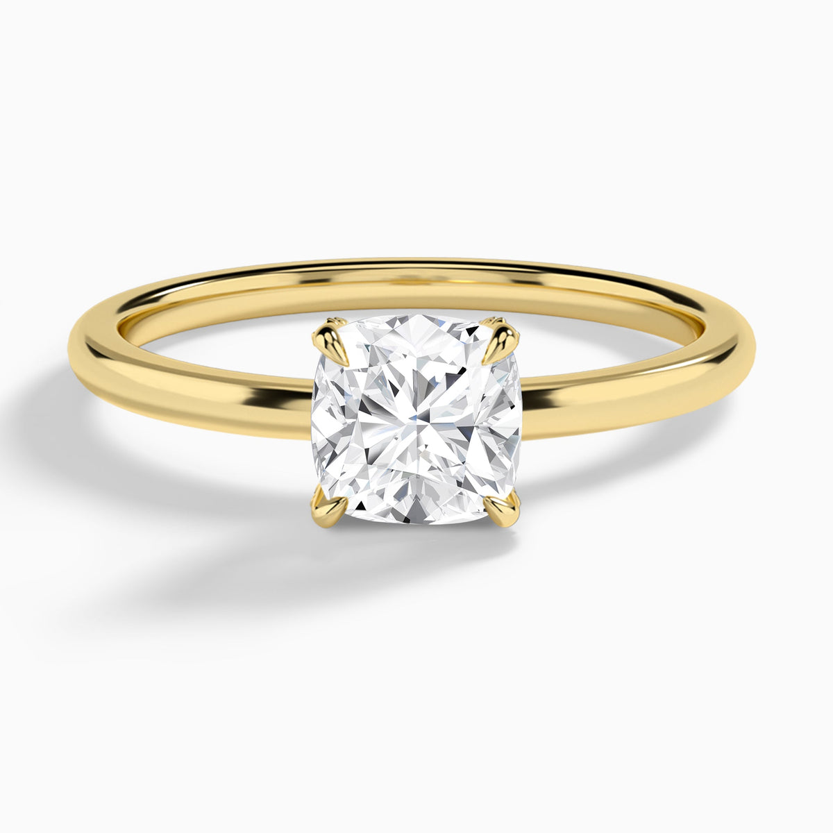Cushion Seraphine Lab Grown Diamond Engagement Ring In 14K Yellow Gold - Lucenjuri