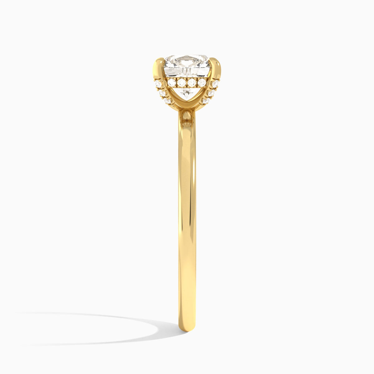 Cushion Seraphine Lab Grown Diamond Engagement Ring In 14K Yellow Gold, Side View