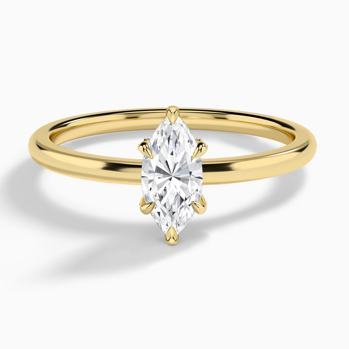 Marquise Seraphine Lab Grown Diamond Engagement Ring In 14K Yellow Gold - Lucenjuri