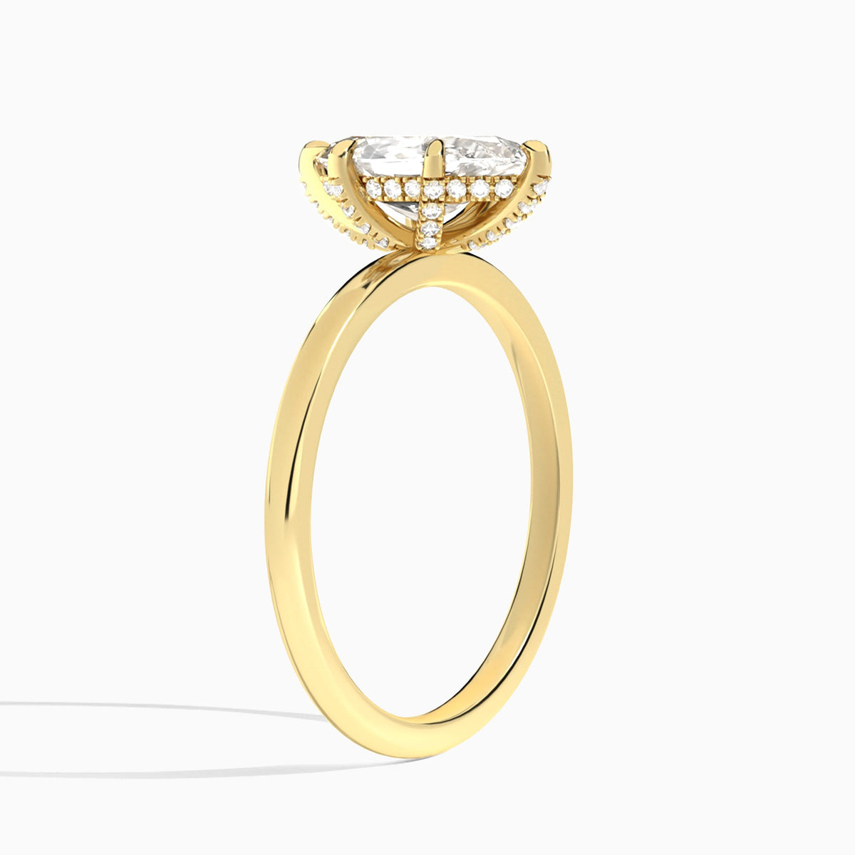 Marquise Seraphine Lab Grown Diamond Engagement Ring In 18K Yellow Gold, Angle View