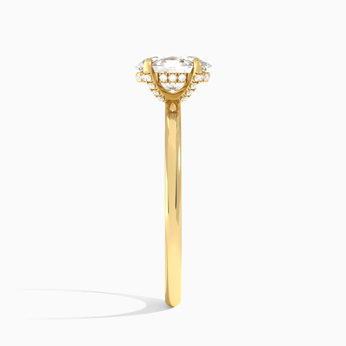 Oval Seraphine Lab Grown Diamond Engagement Ring In 18K Yellow Gold, Side View