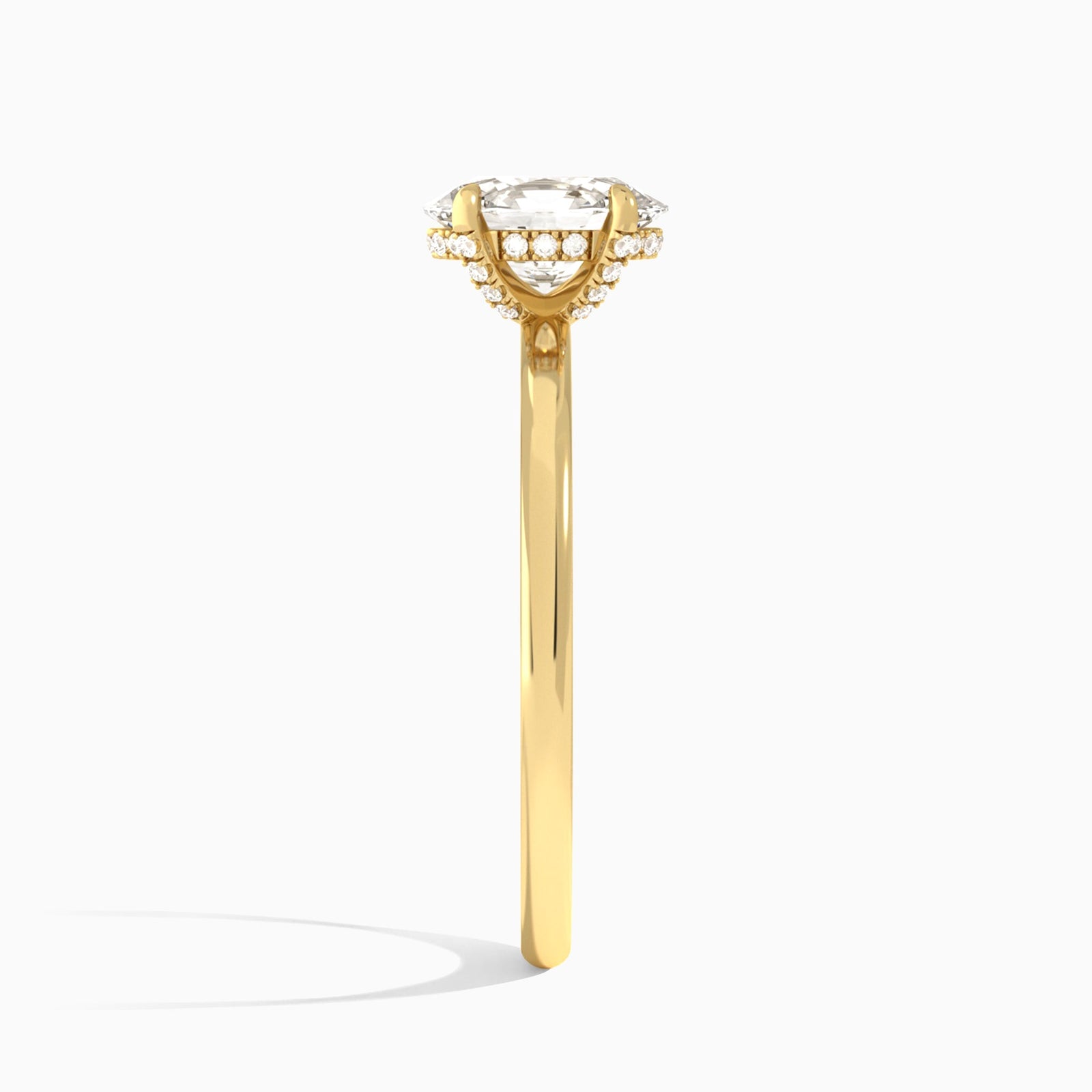 Oval Seraphine Lab Grown Diamond Engagement Ring In 14K Yellow Gold, Side View