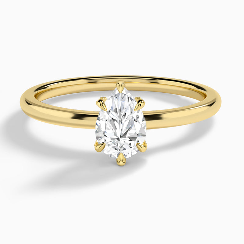 Pear Seraphine Lab Grown Diamond Engagement Ring In 14K Yellow Gold - Lucenjuri