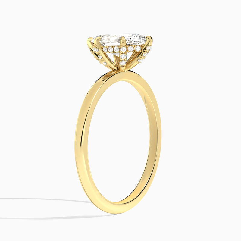 Pear Seraphine Lab Grown Diamond Engagement Ring In 14K Yellow Gold, Angle View