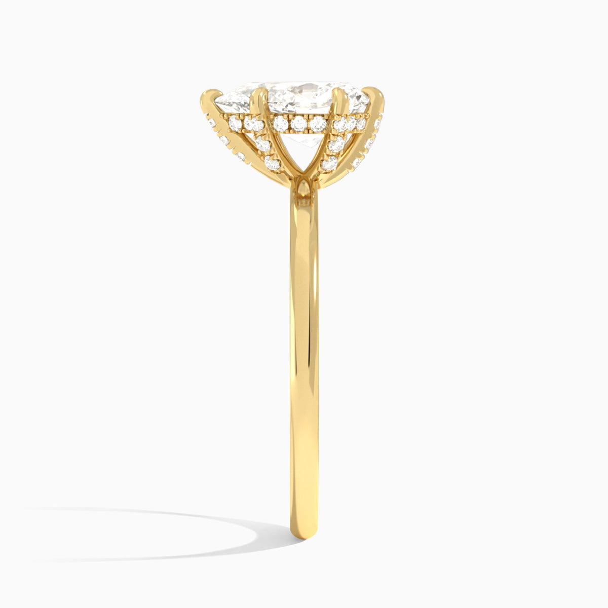 Pear Seraphine Lab Grown Diamond Engagement Ring In 14K Yellow Gold, Side View