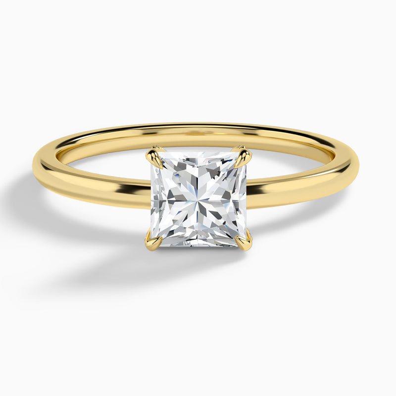 Princess Seraphine Lab Grown Diamond Engagement Ring In 14K Yellow Gold - Lucenjuri