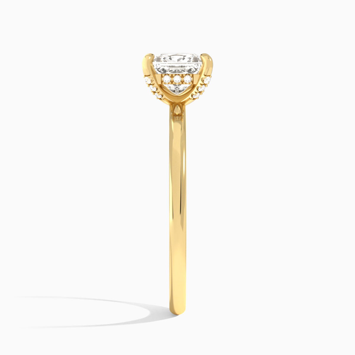 Princess Seraphine Lab Grown Diamond Engagement Ring In 14K Yellow Gold, Side View