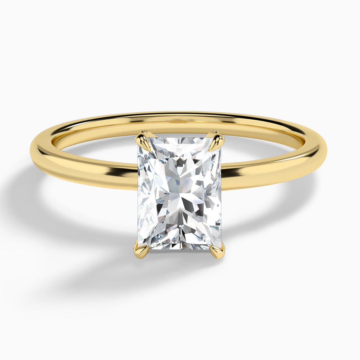 Radiant Seraphine Lab Grown Diamond Engagement Ring In 14K Yellow Gold - Lucenjuri