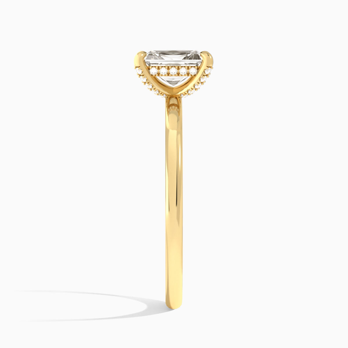Radiant Seraphine Lab Grown Diamond Engagement Ring In 14K Yellow Gold, Side View