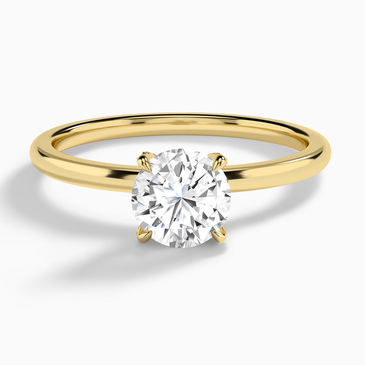 Round Seraphine Lab Grown Diamond Engagement Ring In 14K Yellow Gold - Lucenjuri