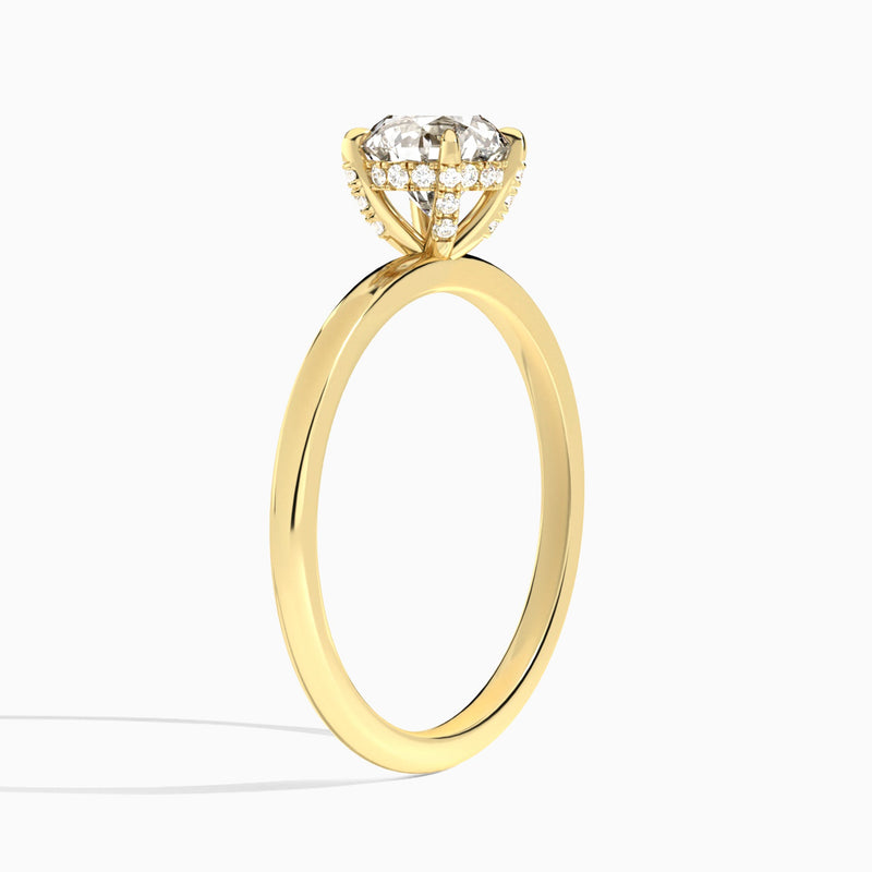 Round Seraphine Lab Grown Diamond Engagement Ring In 14K Yellow Gold, Angle View