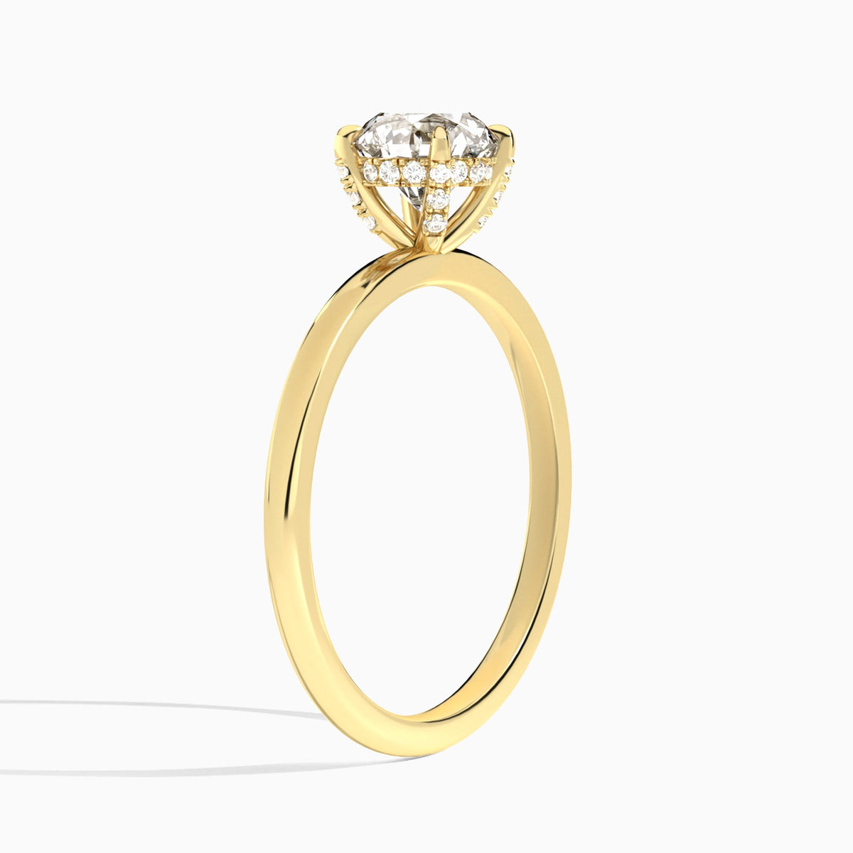 Round Seraphine Lab Grown Diamond Engagement Ring In 14K Yellow Gold, Angle View