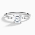Asscher Valentina Pavé Lab Grown Diamond Engagement Ring In Platinum - Lucenjuri