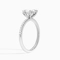 Pear Valentina Pavé Lab Grown Diamond Engagement Ring In Platinum, Angle View