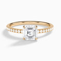 Asscher Valentina Pavé Lab Grown Diamond Engagement Ring In 14K Rose Gold - Lucenjuri