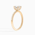 Asscher Valentina Pavé Lab Grown Diamond Engagement Ring In 14K Rose Gold, Angle View