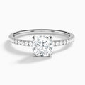 Cushion Valentina Pavé Lab Diamond Engagement Ring In 18K White Gold - Lucenjuri