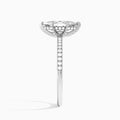 Marquise Valentina Pavé Lab Diamond Engagement Ring In 14K White Gold, Side View