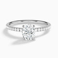 Oval Valentina Pavé Lab Diamond Engagement Ring In 14K White Gold - Lucenjuri