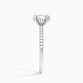 Oval Valentina Pavé Lab Diamond Engagement Ring In 14K White Gold, Side View
