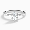 Pear Valentina Pavé Lab Diamond Engagement Ring In 14K White Gold - Lucenjuri
