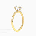 Oval Valentina Pavé Lab Diamond Engagement Ring In 14K Yellow Gold, Angle View