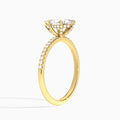 Pear Valentina Pavé Lab Diamond Engagement Ring In 14K Yellow Gold, Angle View